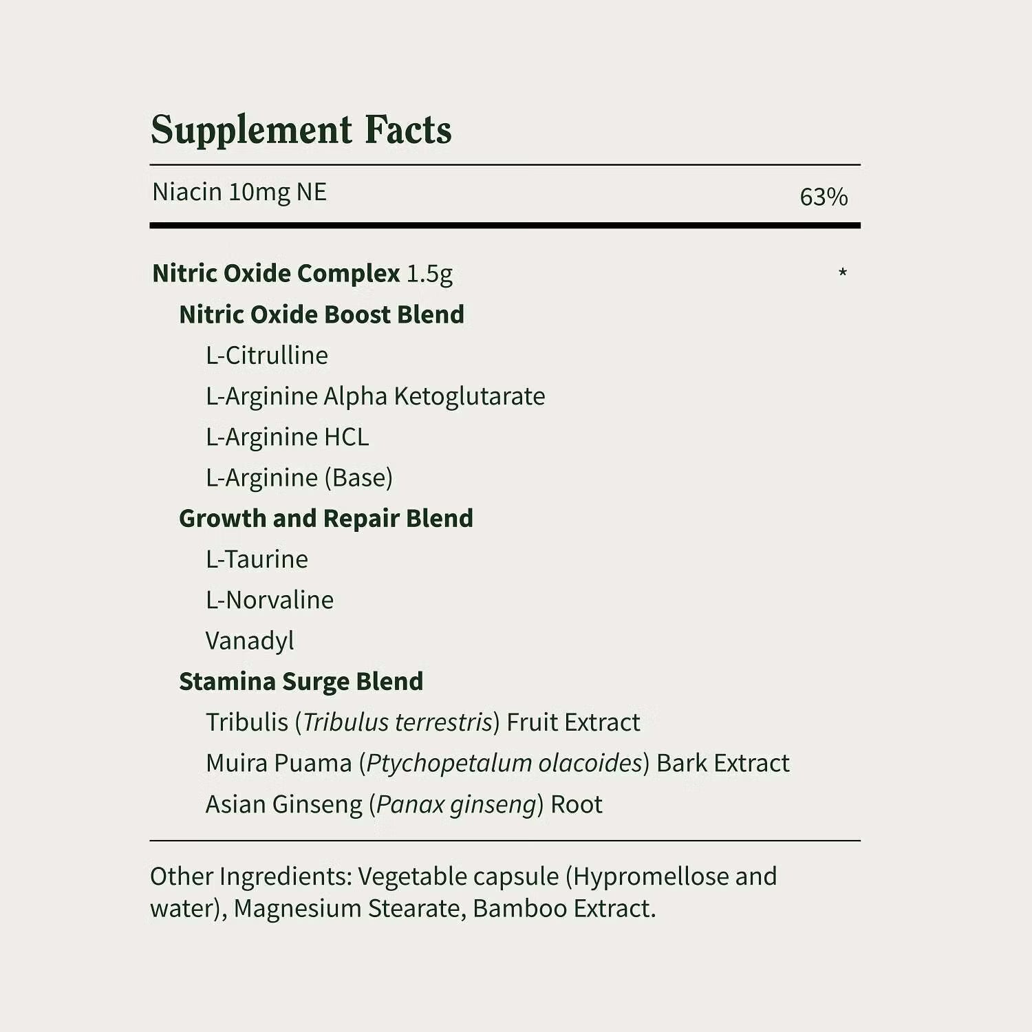 SNAP SUPPLEMENT, NITRIC OXIDE 60 CAPS $19.99