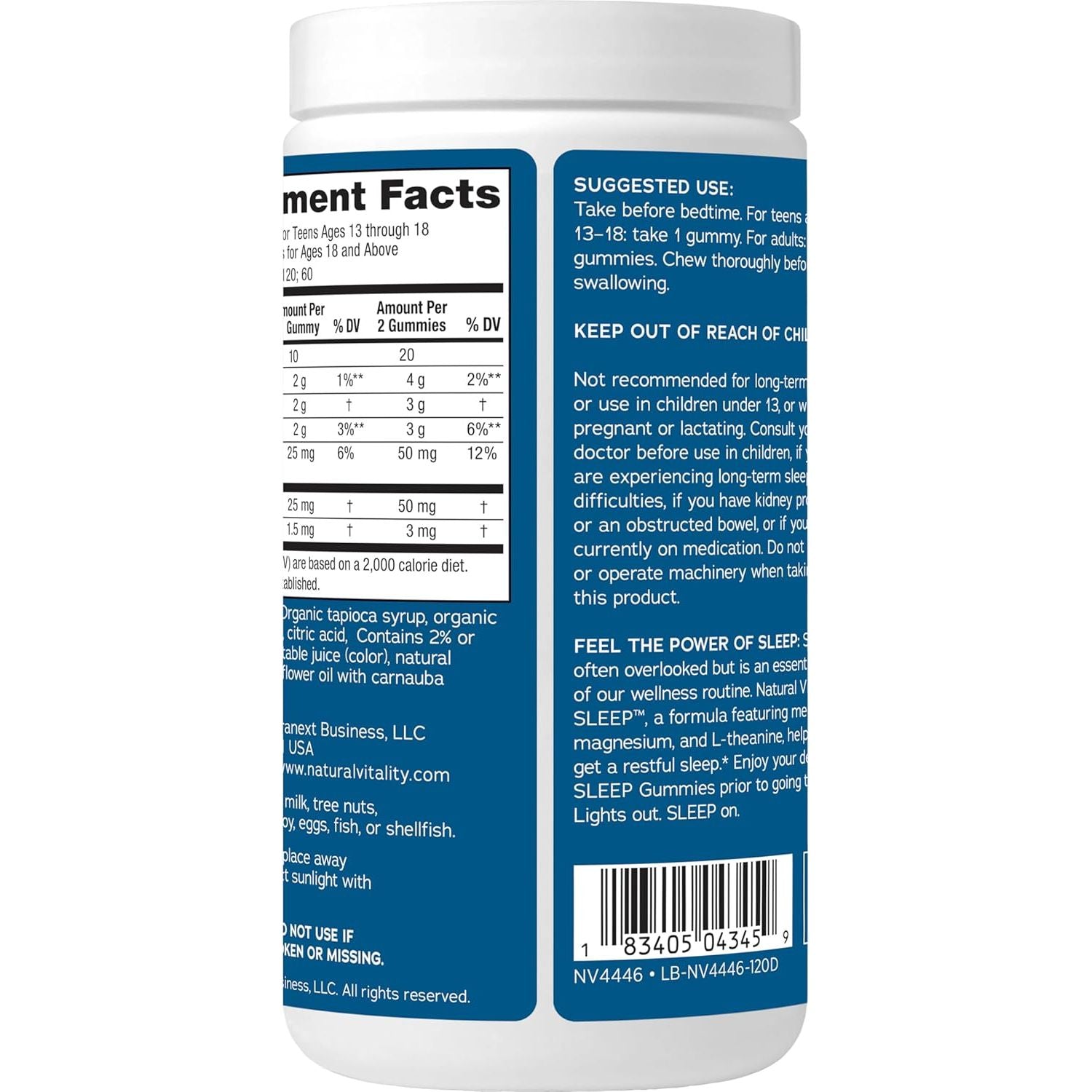 NATURAL VITALITY, SLEEP GUMMIES 120 GUMMIES $23.99