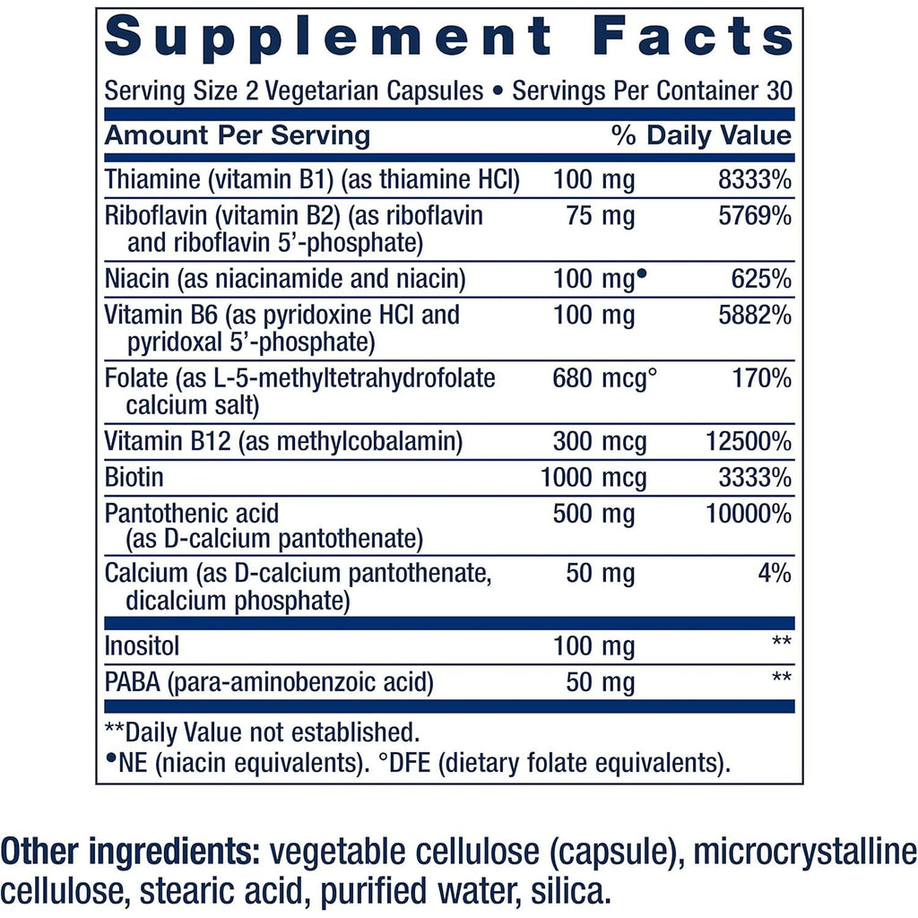 LIFE EXTENSION,B-COMPLEX 60 CAPSULES $8.99
