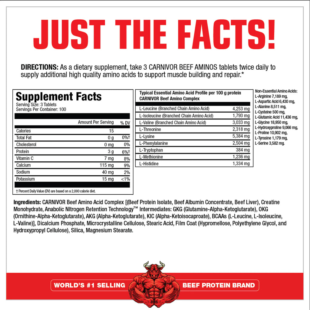 MUSCLEMEDS, CARNIVOR BEEF AMINOS $25.99