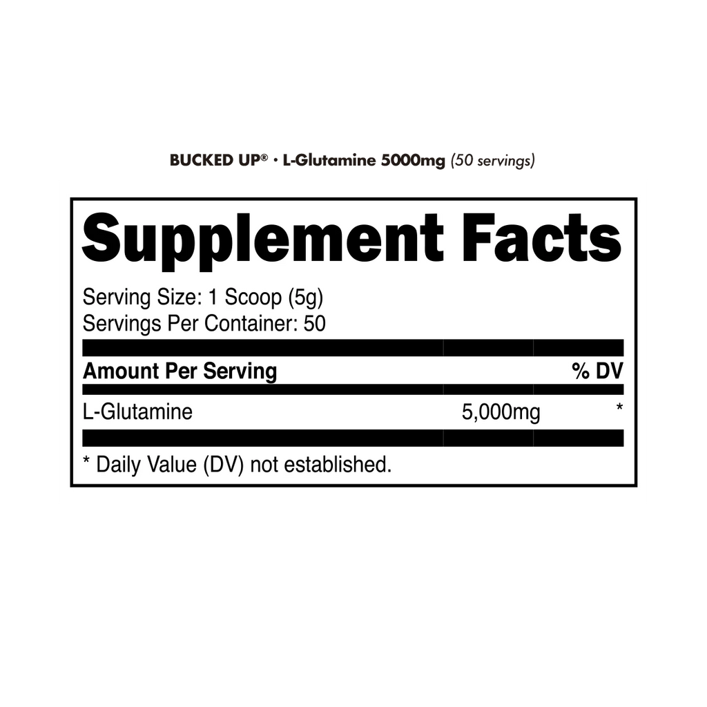 BUCKED UP, L-GLUTAMINE 250G $16.99