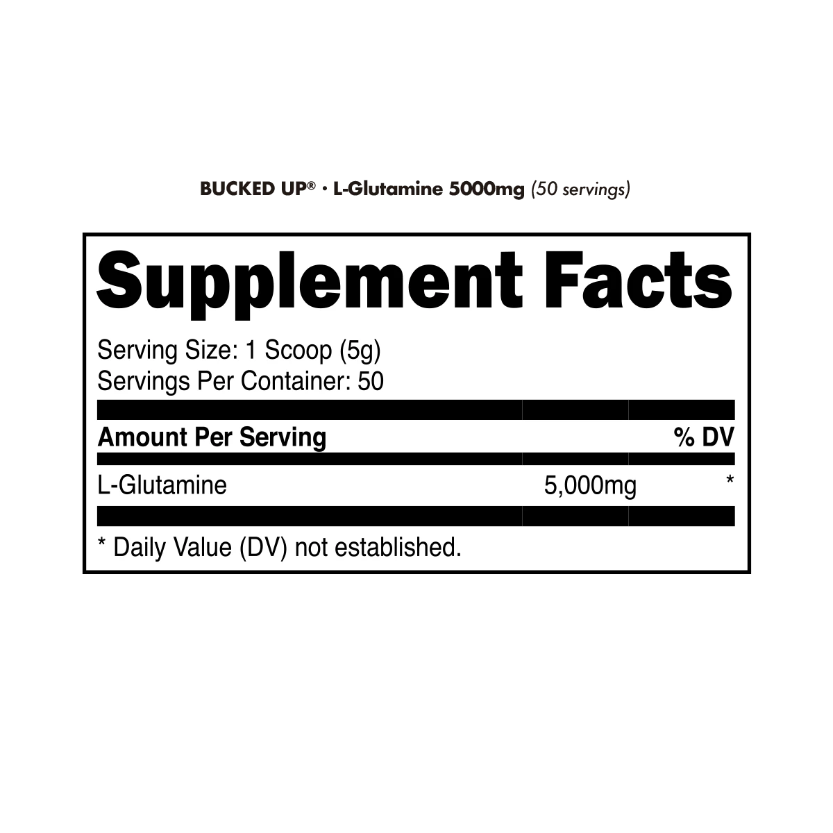 BUCKED UP, L-GLUTAMINE 250G $16.99