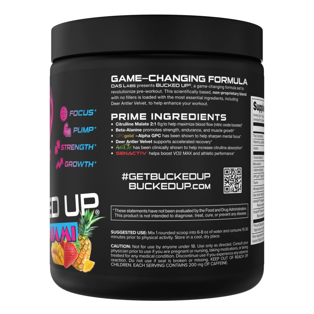 BUCKED UP, PRE-WORKOUT 30 SERVINGS $39.99