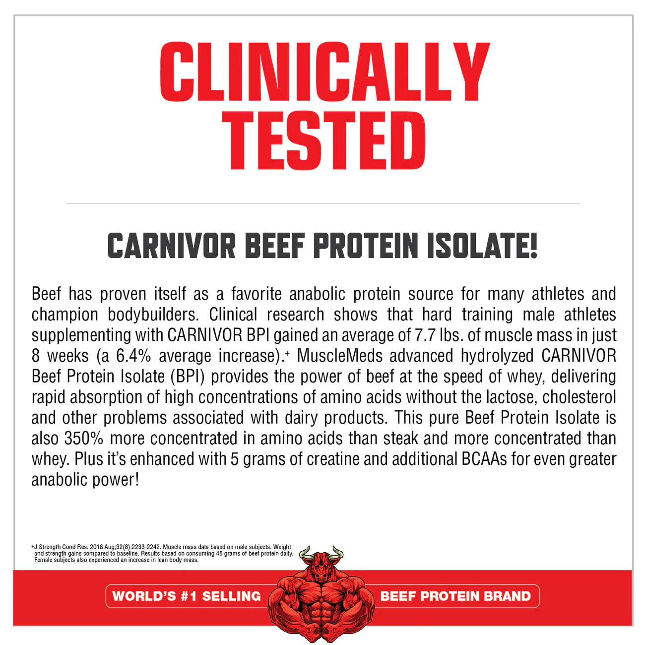 MUSCLEMEDS, CARNIVOR 100% BEEF PROTEIN 4LBS $54.99