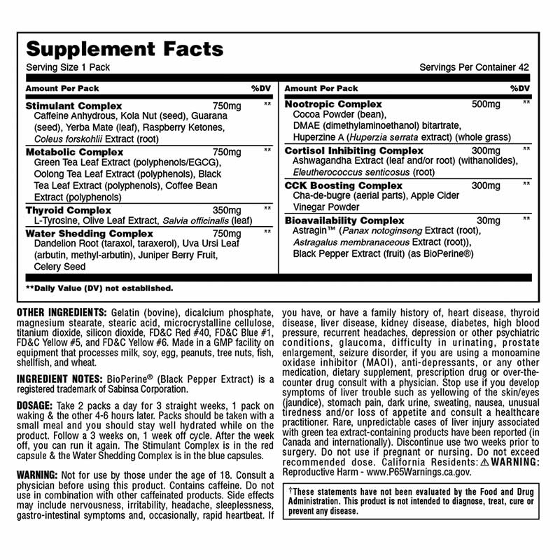 UNIVERSAL NUTRITION, ANIMAL CUTS 42PACK $43.99
