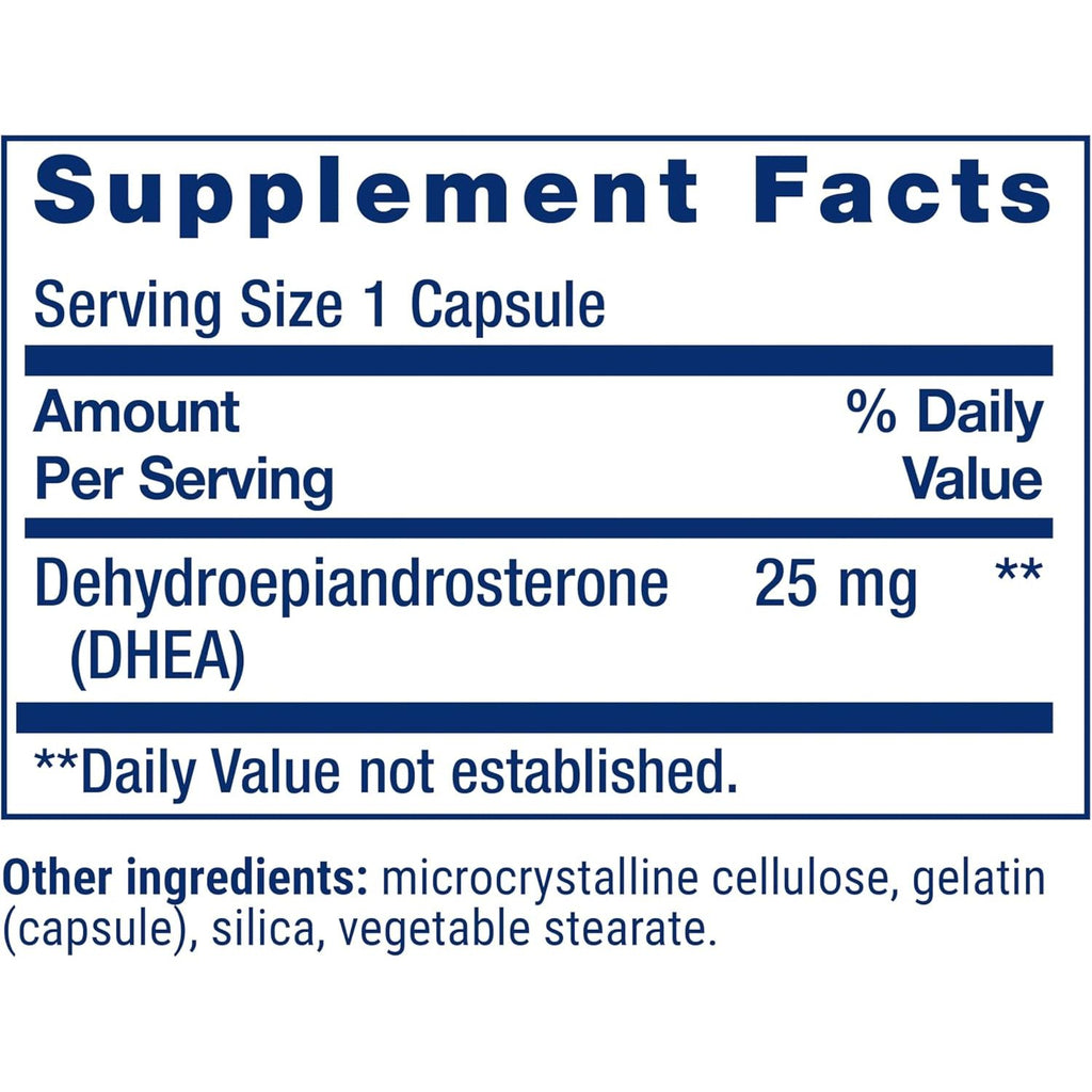 LIFE EXTENSION, DHEA 25MG 100 CAPSULES $10.50