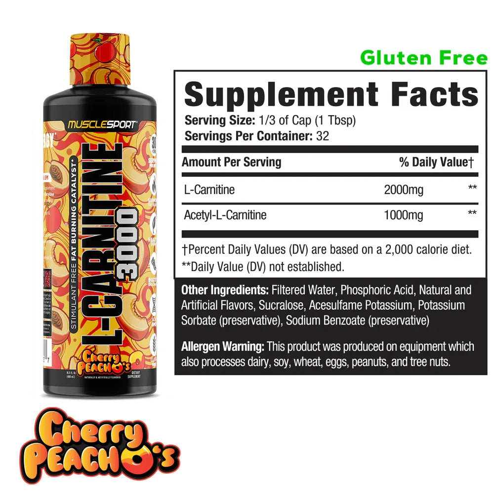 MUSCLESPORT, L-CARNITINE 3000 30 SERVING $19.99