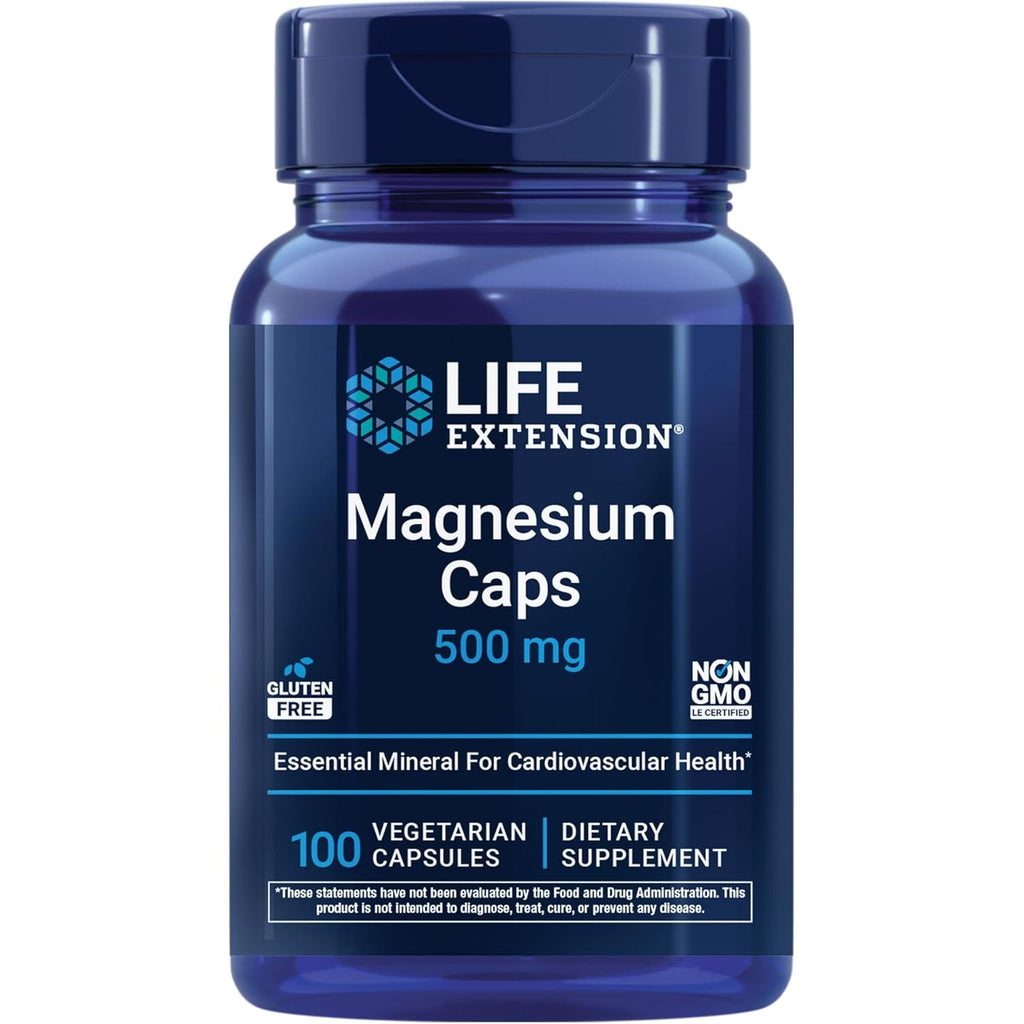 LIFE EXTENSION, MAGNESIUM CAPS 500MG 100 CAPSULES $9.75