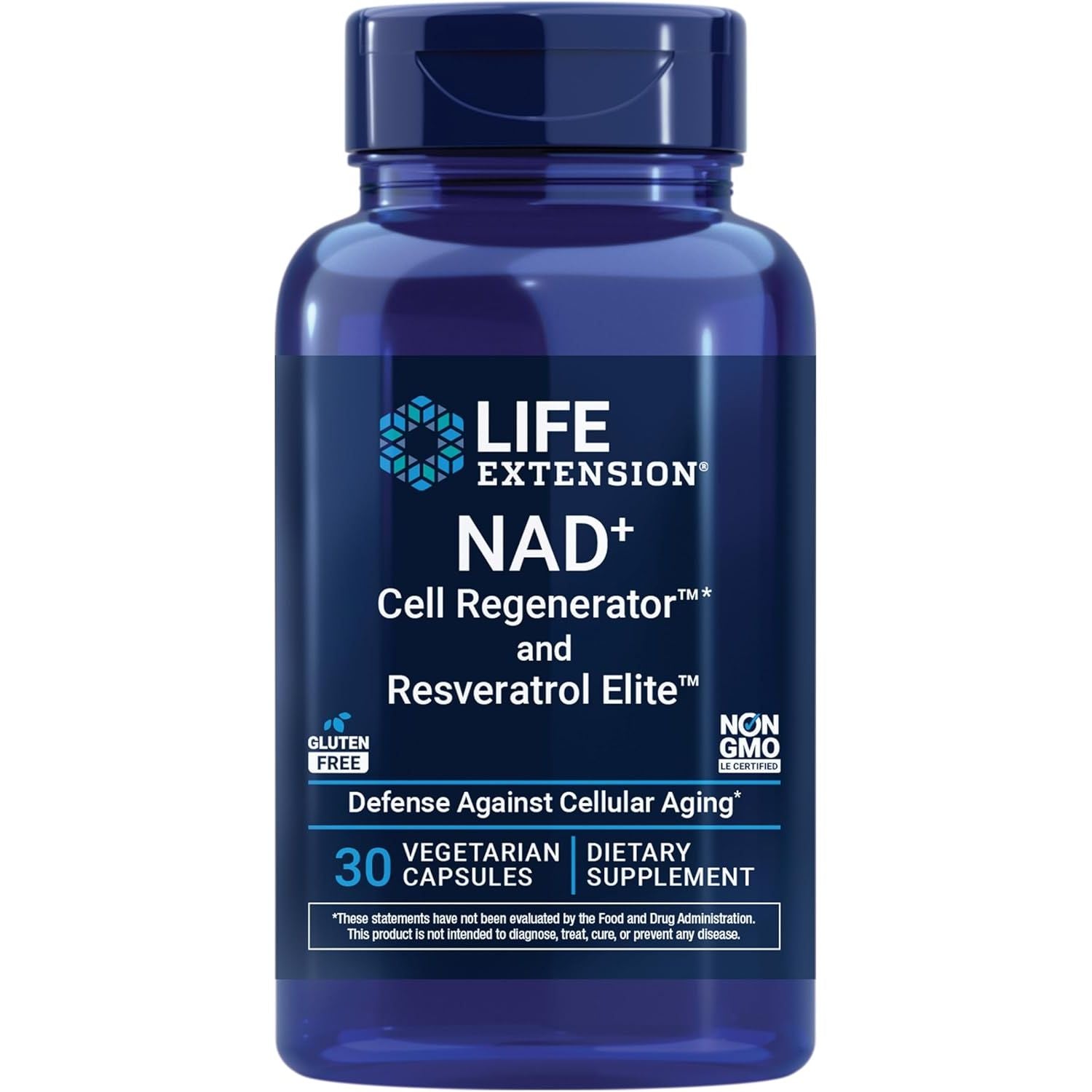 LIFE EXTENSION, NAD+ CELL REGENERATEOR & RESVERATROL ELITE 30 CAPSULES $39.99