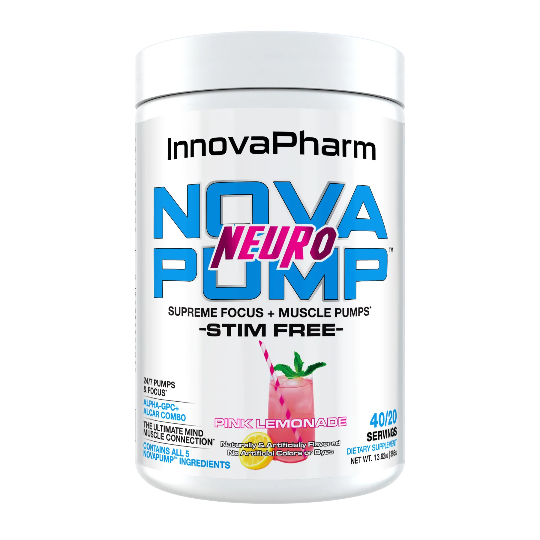 INNOVAPHARMA, NOVA PUMP NEURO STIM FREE 40/20SERVING $39.99
