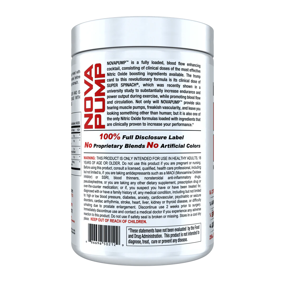 INNOVAPHARM, NOVA PUMP STIM FREE 40/20 SERVING $39.99
