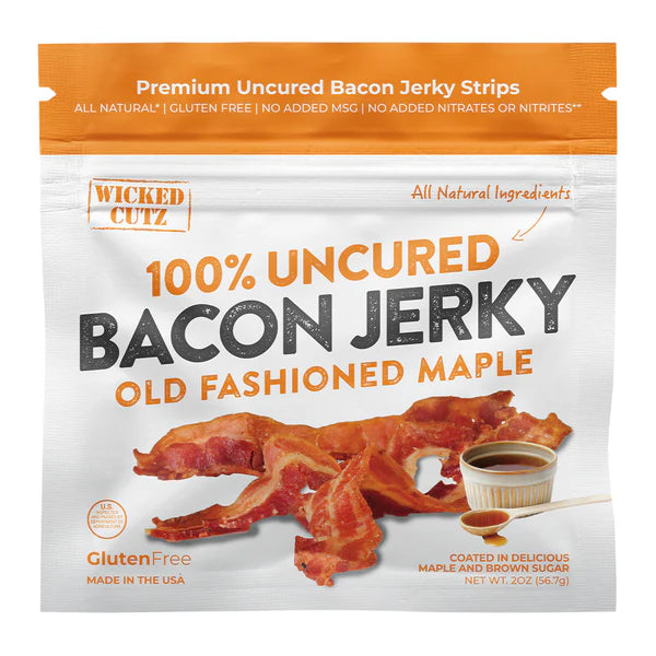 WICKED CUTZ, BACON JERKY MAPLE 2OZ $9.99