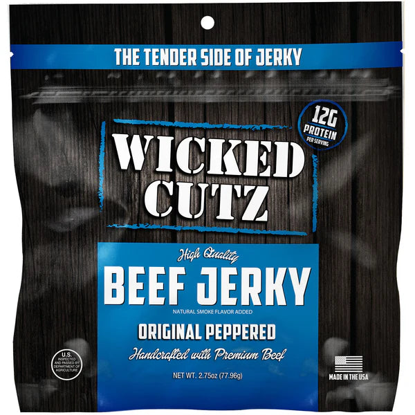 WICKED CUTZ, BEEF JERKY ORIGINAL PEPPERED 2.75OZ $9.99