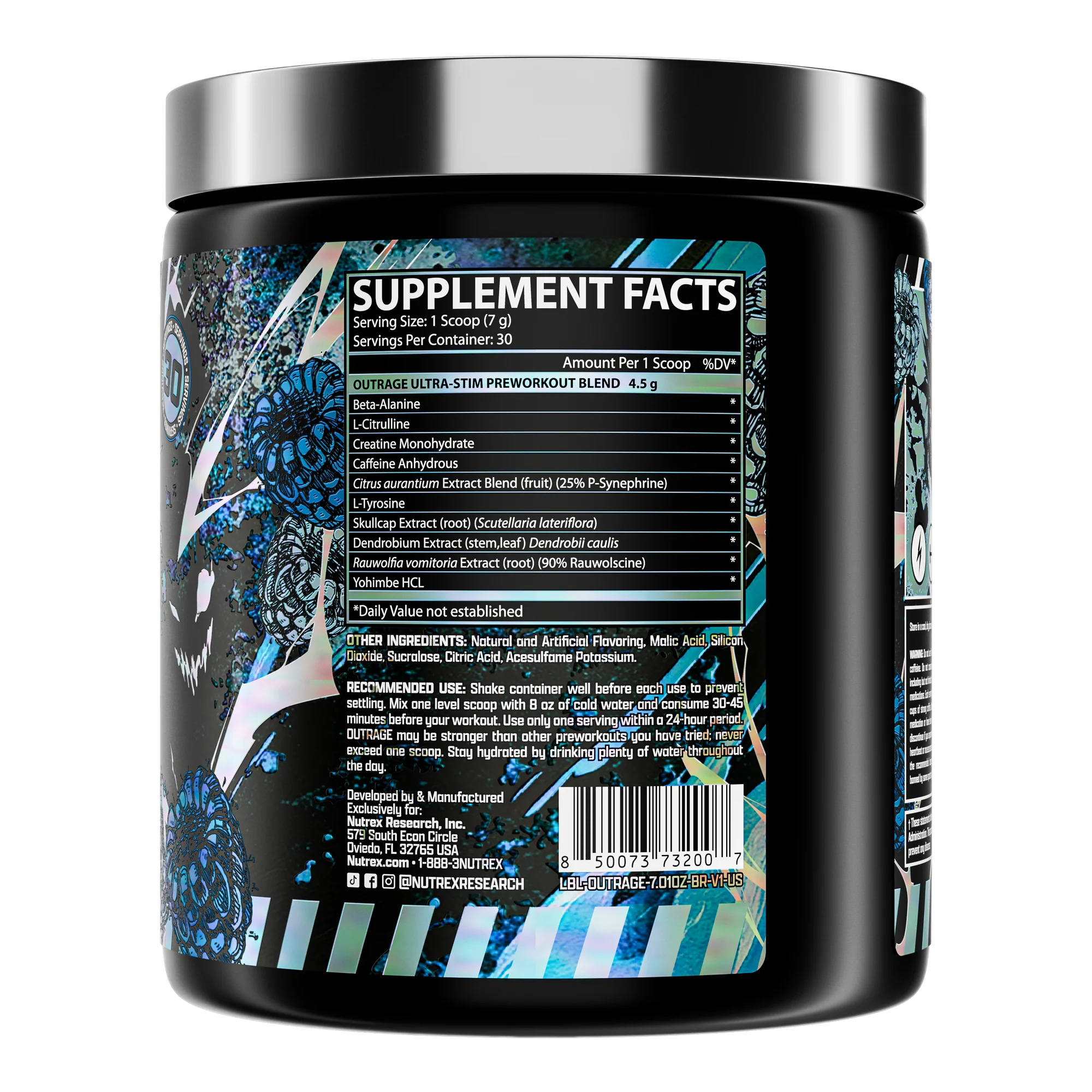 NUTEX, OUTRAGE 30 SERVINGS $19.99