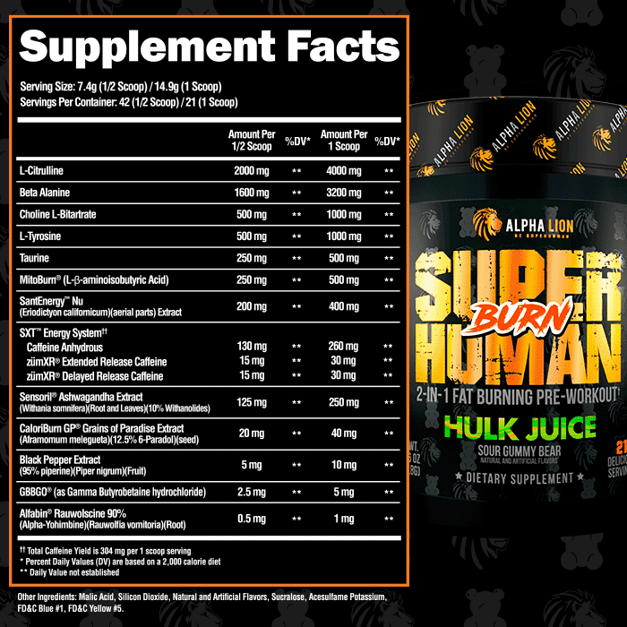 ALPHALION, SUPER HUMAN BURN 21 SERVING $49.99