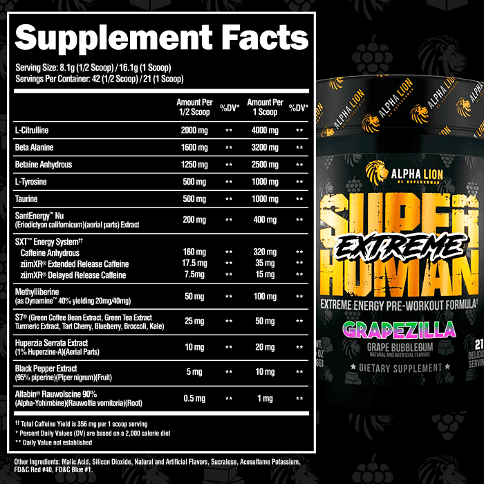 ALPHALION, SUPER HUMAN EXTREME 42/21 SERVING $39.99