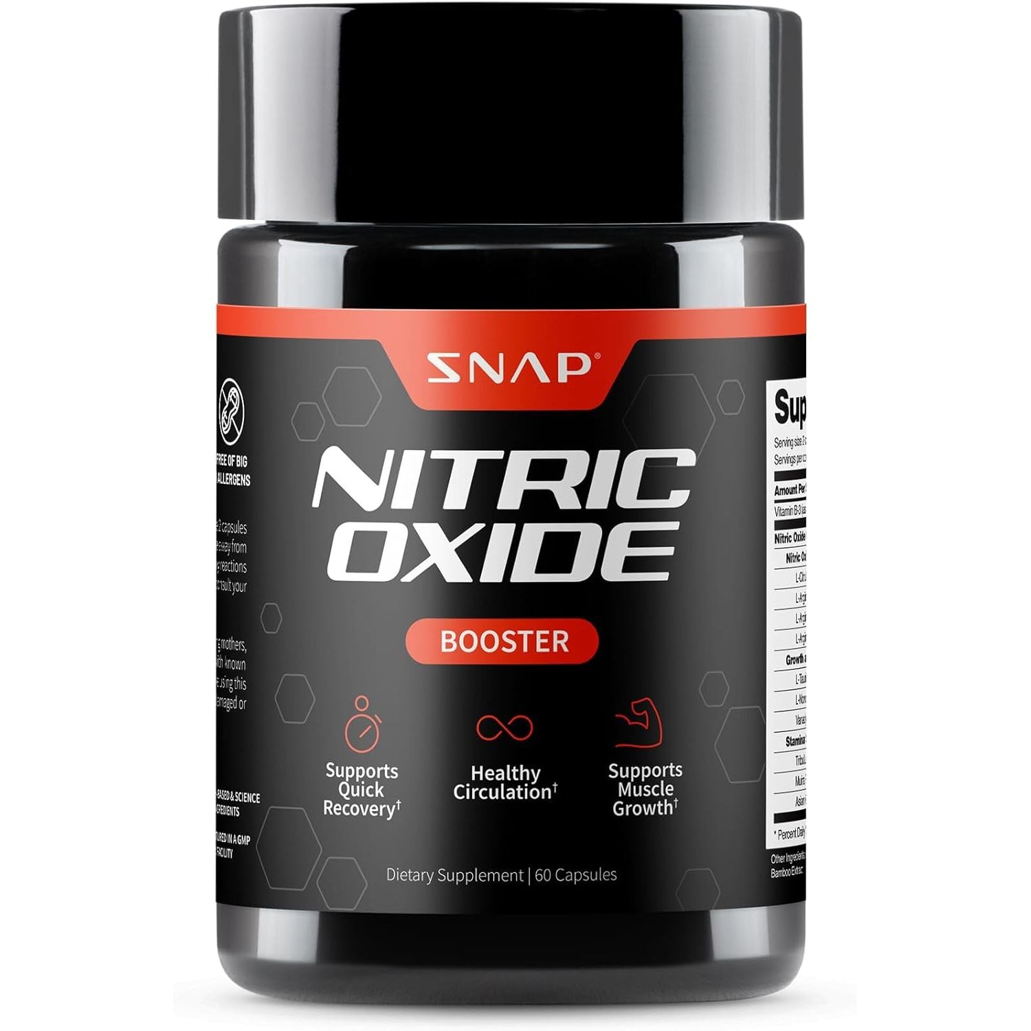 SNAP SUPPLEMENT, NITRIC OXIDE 60 CAPS $19.99