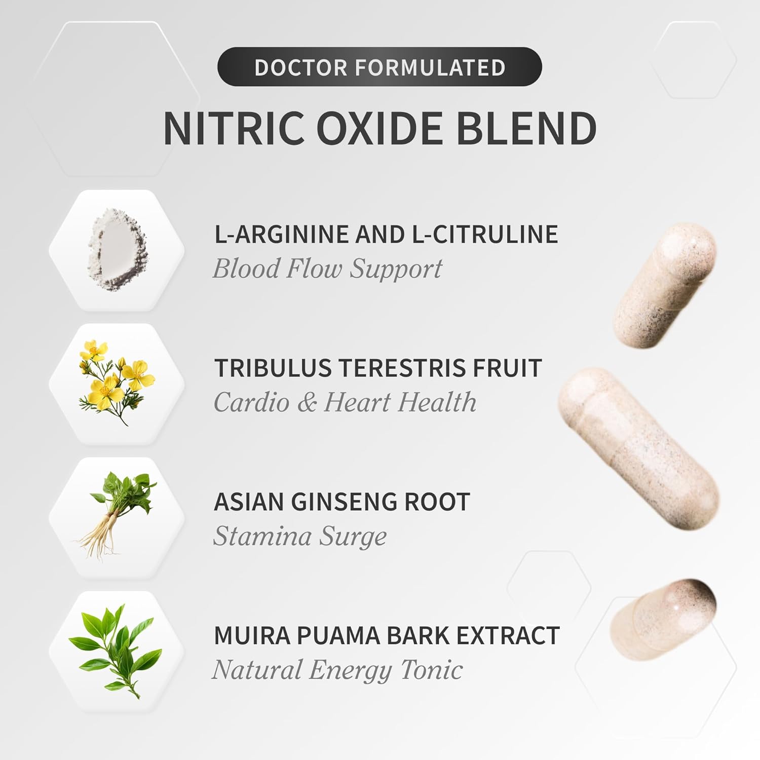 SNAP SUPPLEMENT, NITRIC OXIDE 60 CAPS $19.99