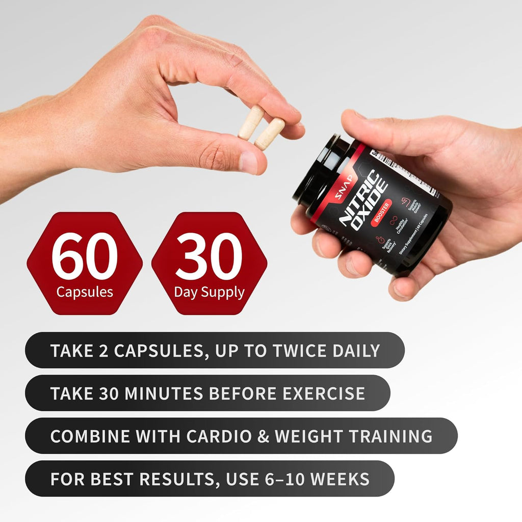 SNAP SUPPLEMENT, NITRIC OXIDE 60 CAPS $19.99