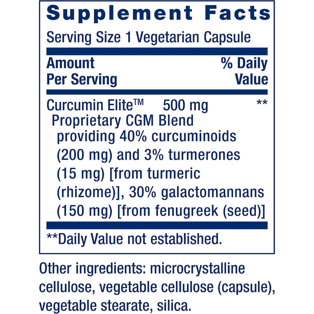 LIFE EXTENSION, CURCUMIN ELITE 60 CAPSULES $24.75