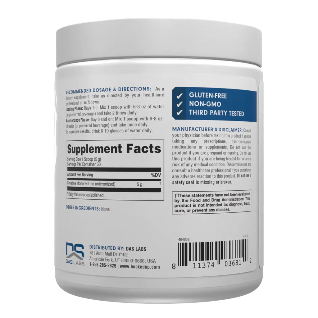 BUCKED UP, CREATINE MONOHYDRATE 60 SERVINGS $24.99