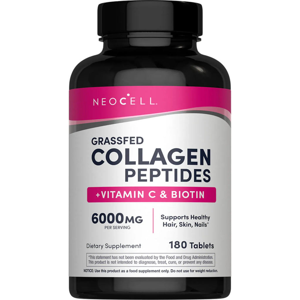 NEOCELL, COLLAGEN GRASSED PEPTIDES WITH VITAMIN C & BIOTIN 180TABLETS $17.99