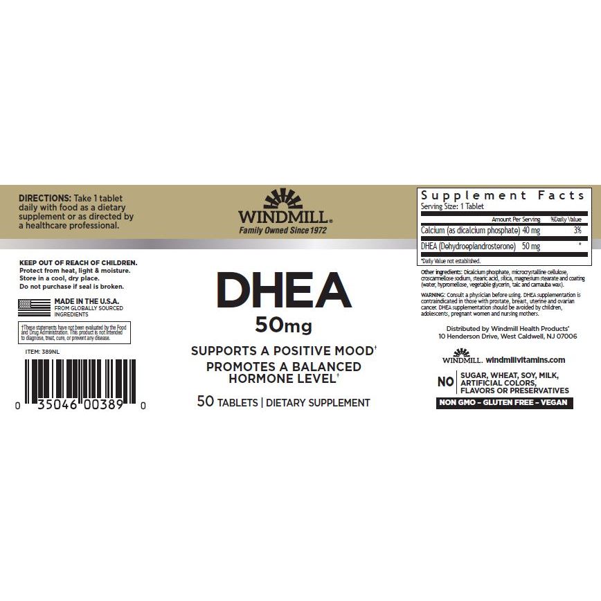 WINDMILL, DHEA 50MG 50TAB $9.99