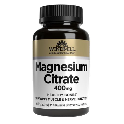 WINDMILL, MAGNESIUM CITRATE 400MG 60TAB $9.99