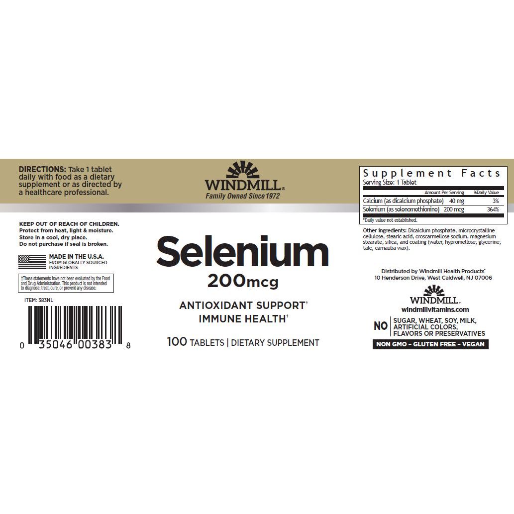 WINDMILL, SELENIUM 200MCG 100TAB $9.99