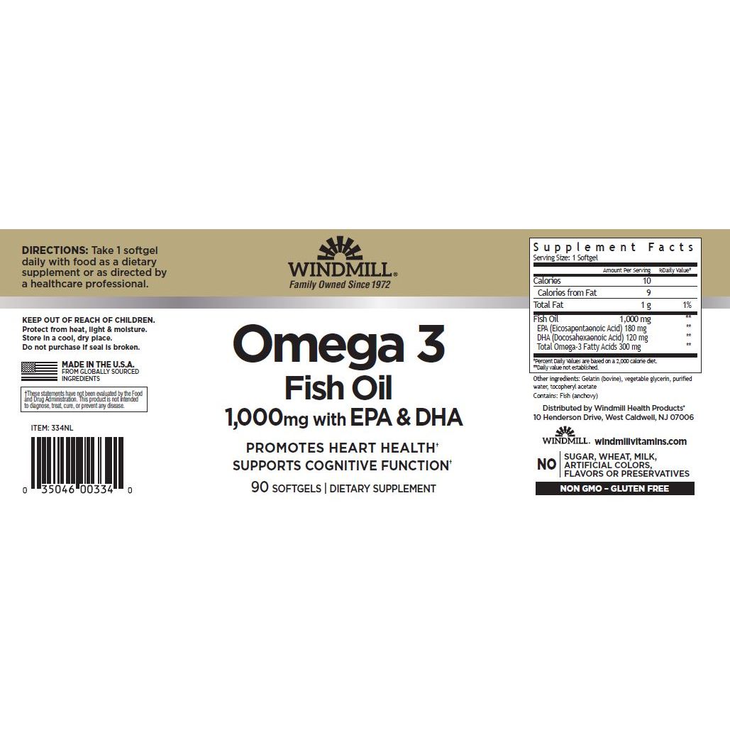 WINDMILL, OMEGA 3 FISH OIL 90GELS $11.99