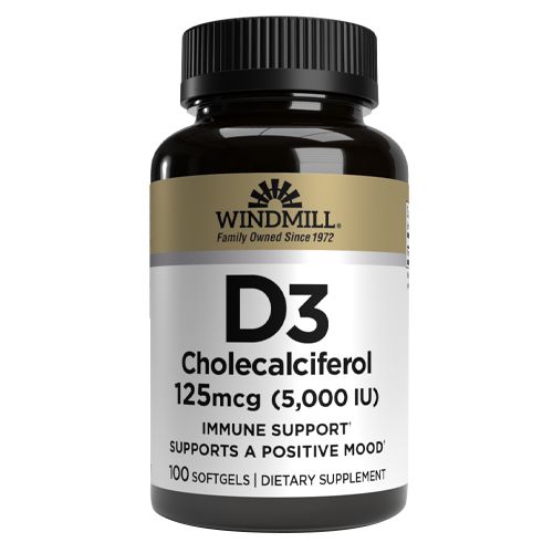 WINDMILL, D3 125 mcg (5000 IU) 100 Tablets $11.99