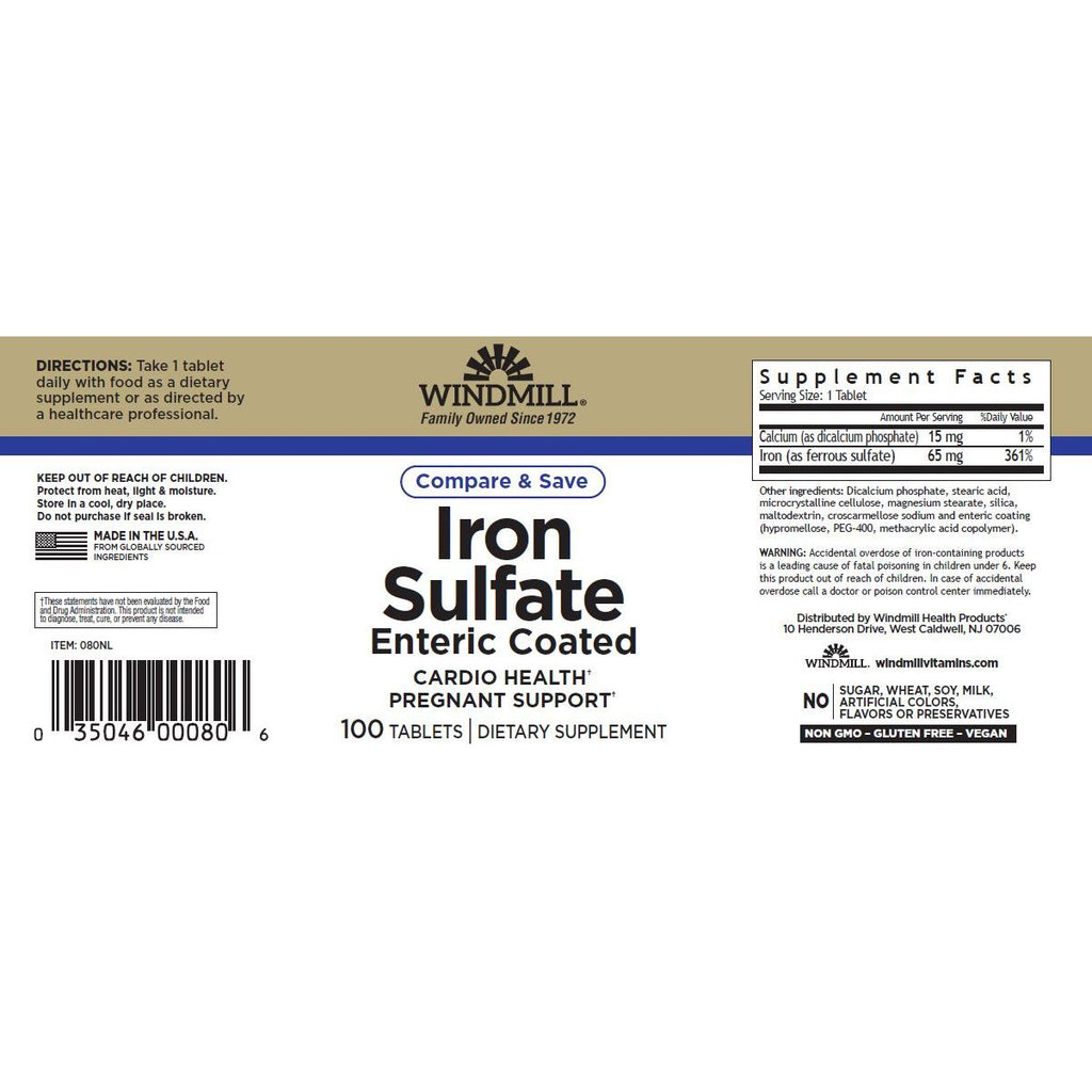 WINDMILL, IRON SULFATE 100TB $9.99