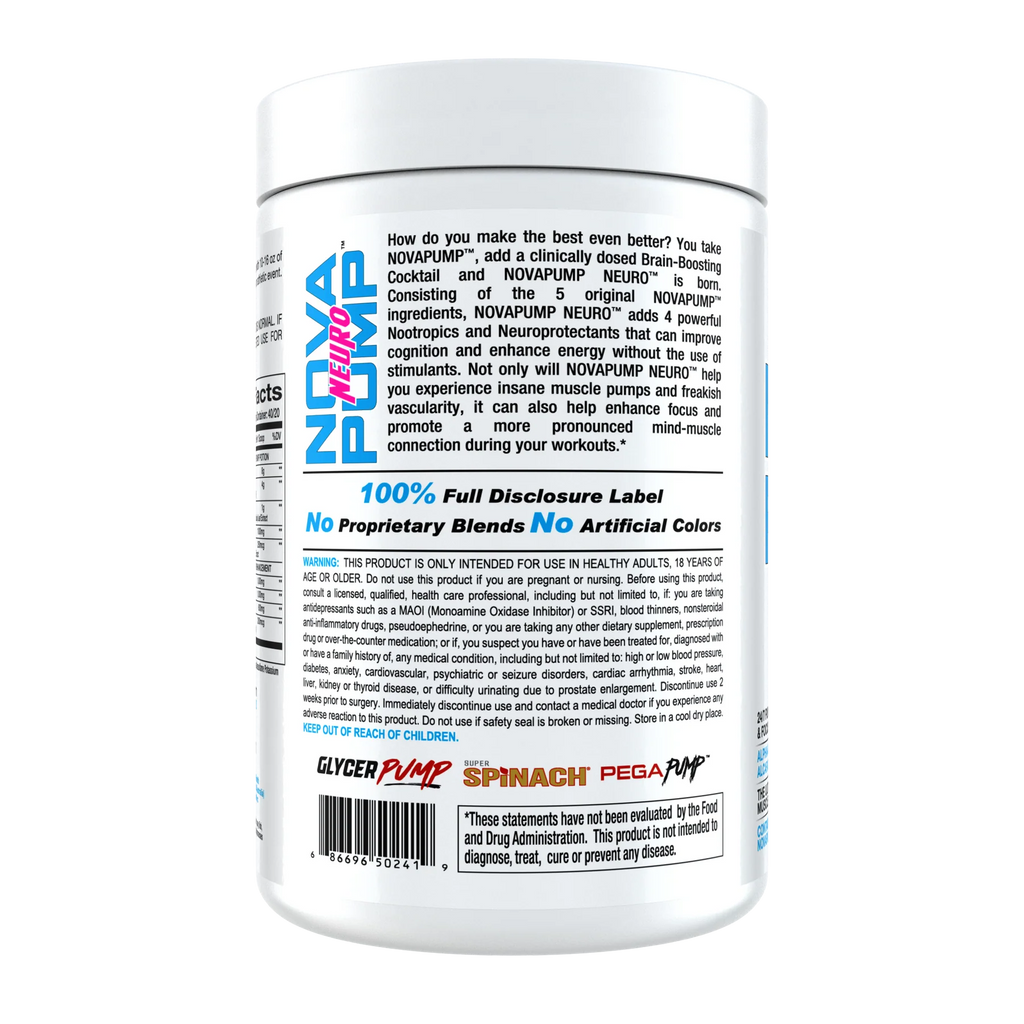 INNOVAPHARMA, NOVA PUMP NEURO STIM FREE 40/20SERVING $39.99